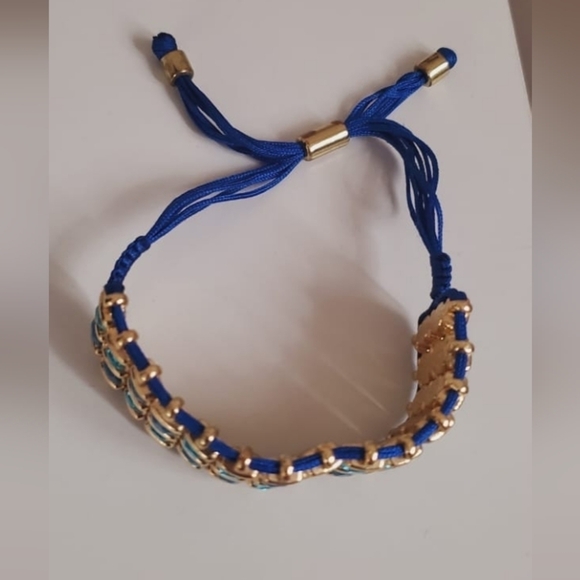 Royal Blue &Aqua Crystal Bracelet. Adjustable Strap🌴 - Picture 8 of 9